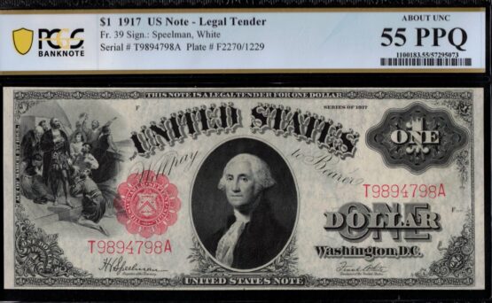 FR-39 1917 $1 LT T9894798A #55Q