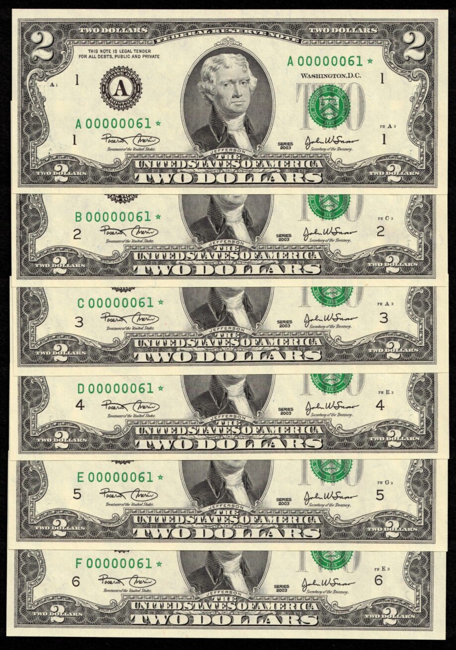 #12 2003 $2 DIST SET 00000061* - USA Rare