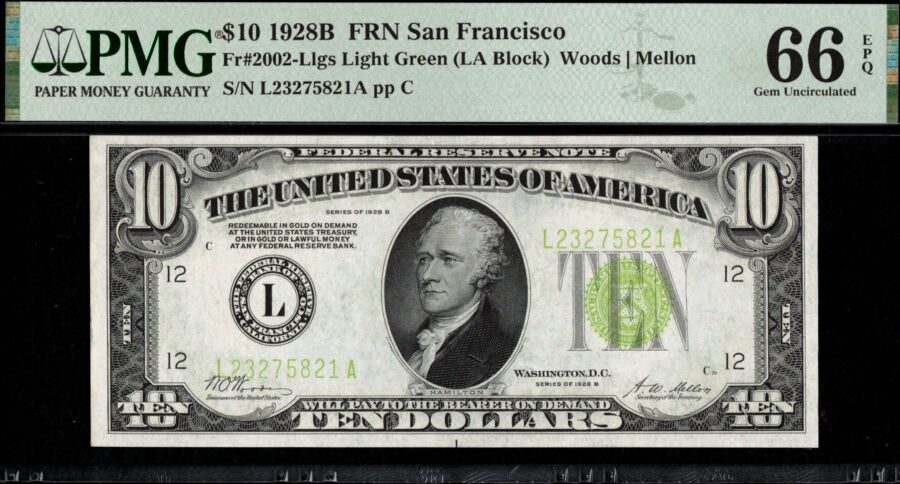 1928B $10 FRN L23275821A 66Q