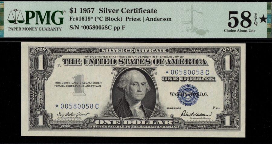 1957 $1 SILVER *00580058C 58Q*