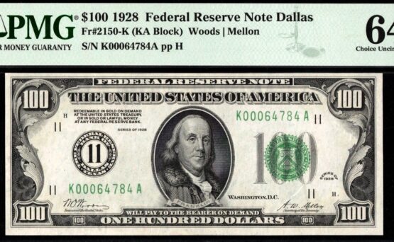 1928 $100 FRN DALLAS #64EPQ
