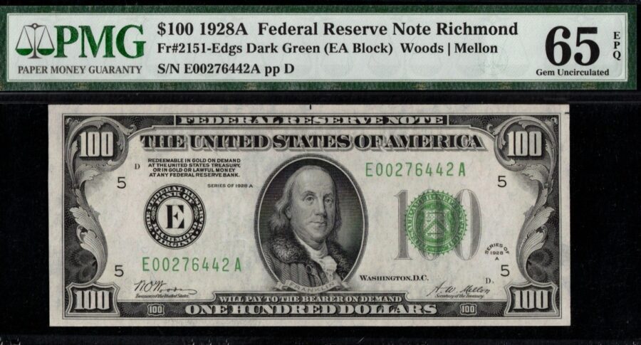 1928A $100 FRN E00276442A #65EPQ