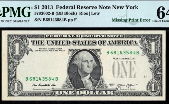 2013 $1 LEPE-INK ERROR 64Q