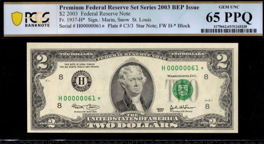 2003 $2 FRN H00000061* STAR 65Q