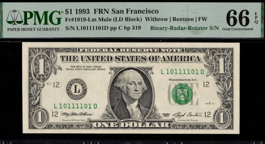 1993 $1 FRN L10111101D #66Q