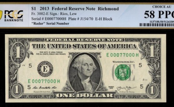 2013 $1 FRN E00077000H 58Q