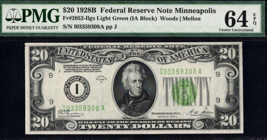 1928B $20 FRN I03359308A #64Q