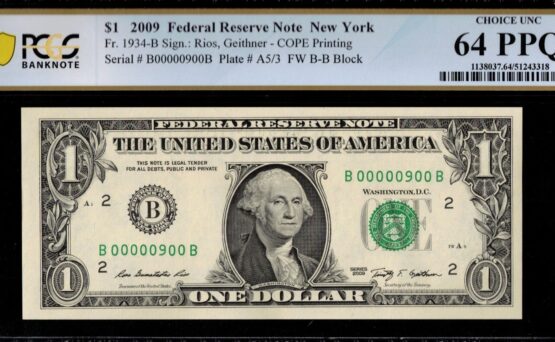 2009 $1.00 FRN B00000900B 64Q