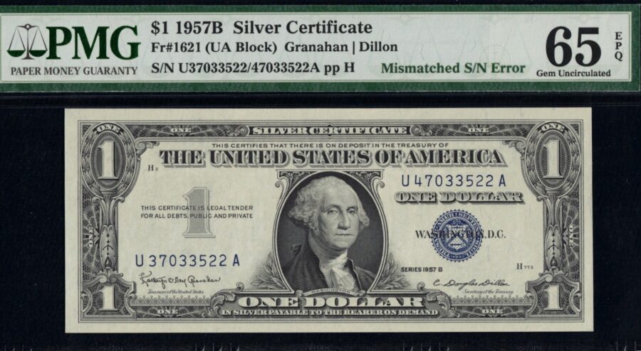 1957B $1 S.C MIS-MATCH #SN 65Q