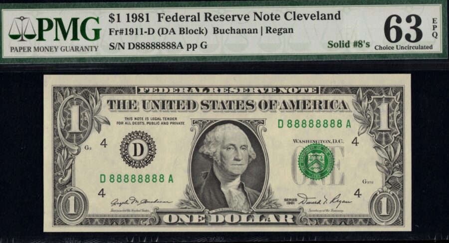 1981 $1 FRN D88888888A #63Q