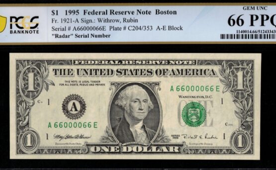 1995 $1 FRN A66000066E 66PPQ