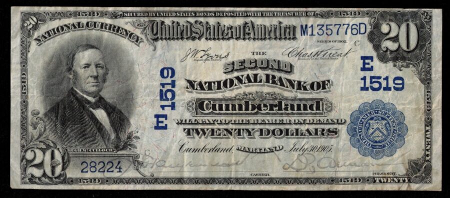 1902 $20 2ND NB CUMBERLAND MD