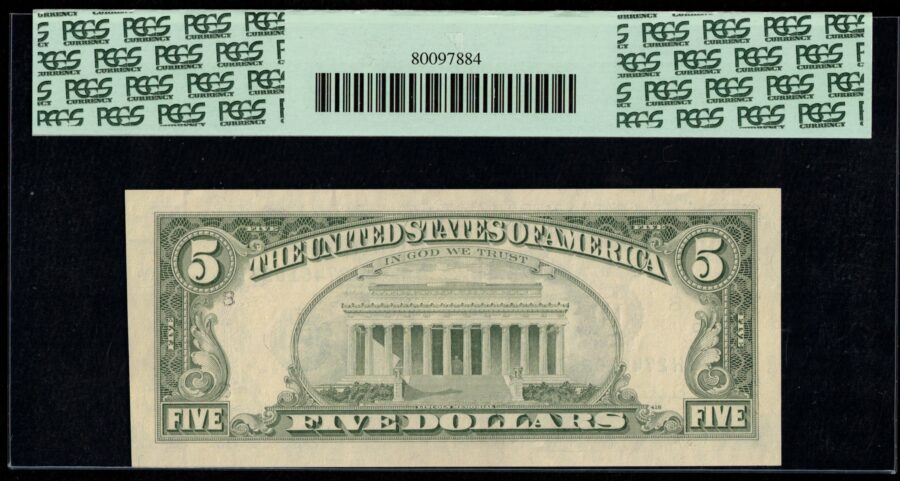 1988A $5 FRN "MIS-ALIGN 2ND" 58PPQ
