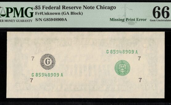 19XX $5 FRN MISSING 2ND 66Q