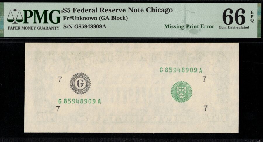 19XX $5 FRN MISSING 2ND 66Q