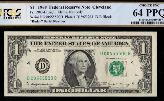 1969 $1 FRN D00555500B 64Q