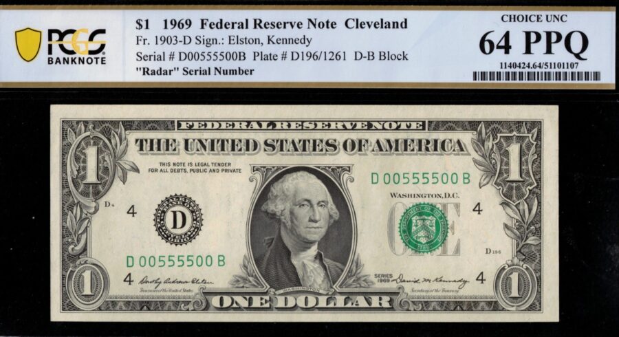 1969 $1 FRN D00555500B 64Q