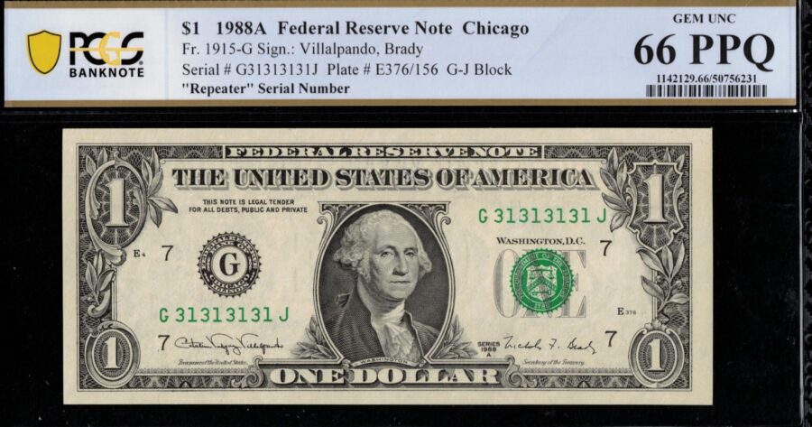 1988A $1 FRN G31313131J 66Q