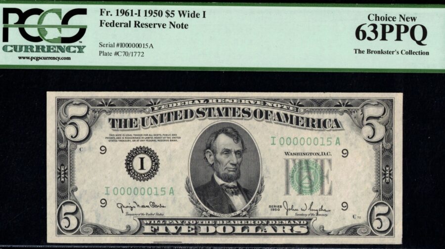 1950 $5 FRN I00000015A 63Q
