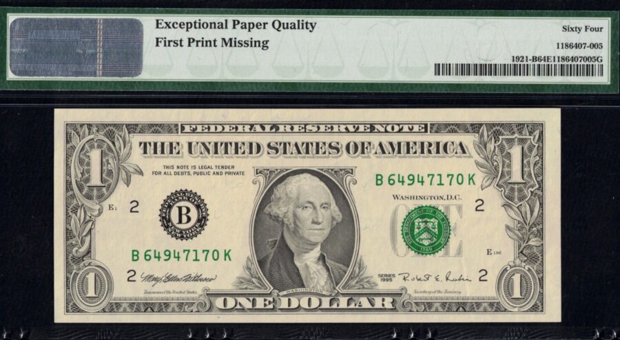 1995 $1 FRN MISSING 1ST 64Q