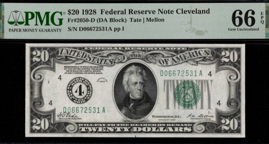 1928 $20 FRN D06672531A 66EPQ