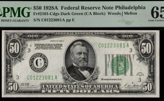 1928A $50 FRN C01223081A 65EPQ
