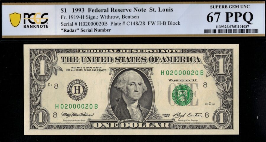 1993 $1 FRN H02000020B 67PPQ