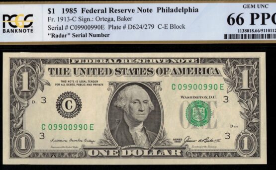 1985 $1 FRN C09900990E 66PPQ