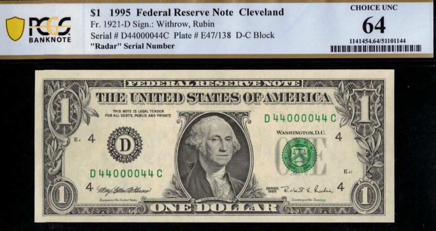 1995 $1 FRN D44000044C 64
