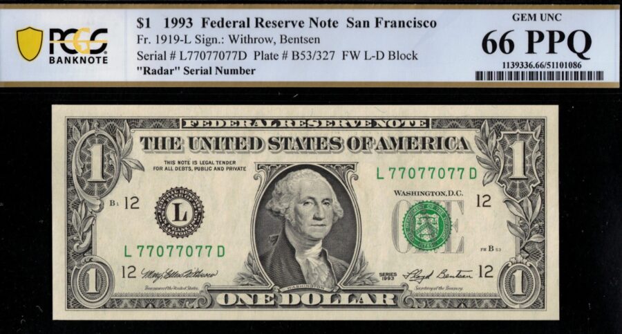 1993 $1 FRN L77077077D 66Q