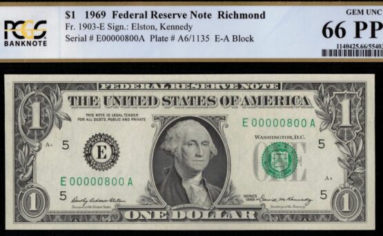 1969 $1 FRN E00000800A 66Q