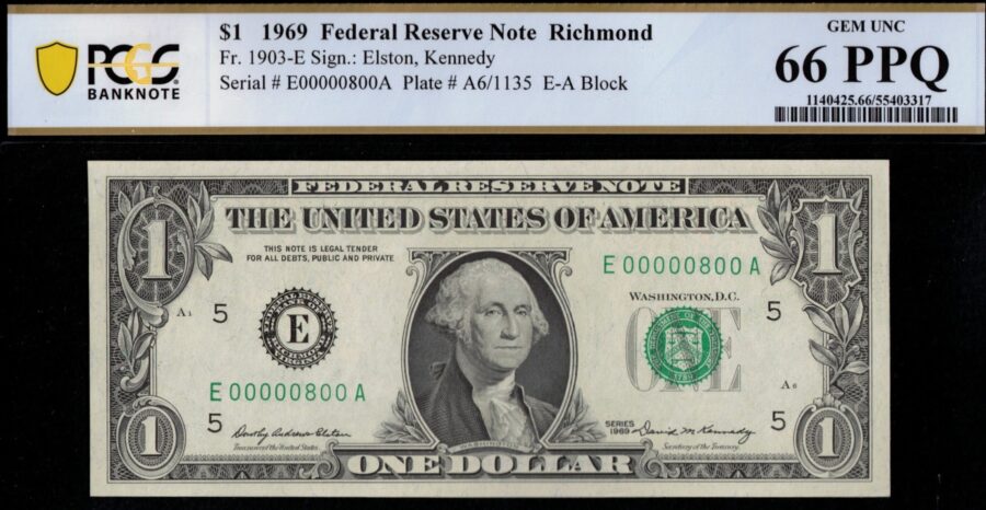 1969 $1 FRN E00000800A 66Q