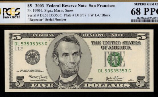 2003 $5 FRN DL53535353C 68Q