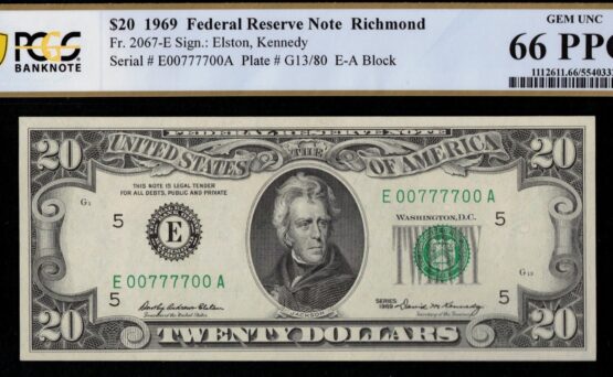 1969 $20 FRN E00777700A 66PPQ
