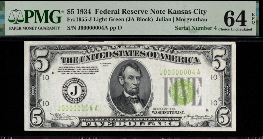 1934 $5 L.G.S J00000004A 64Q