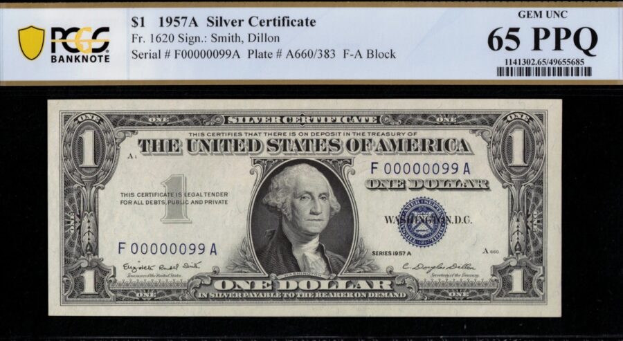 SET-1957A $1 F00000009-99-999A