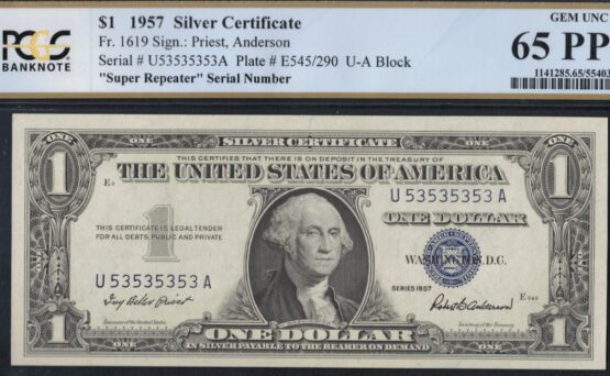 $1 1957 S.C U53535353A 65Q