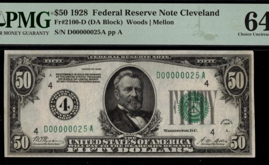 1928 $50 FRN D00000025A #64Q
