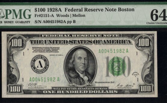 1928A $100 FRN BOSTON 64Q
