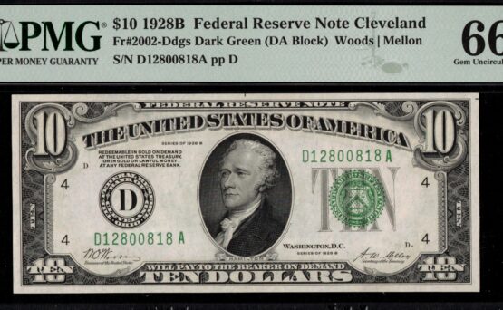 1928B $10 FRN CLEVELAND 66EPQ