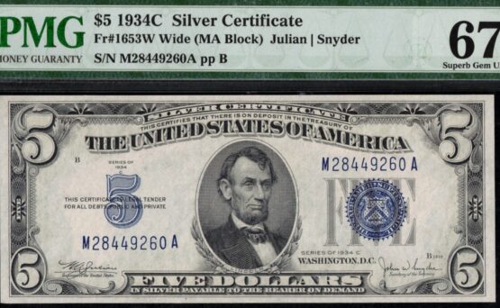 1934C $5 S.C M28449260A 67Q*