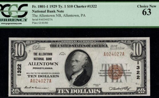 $10 THE ALLENTOWN NB OF PA