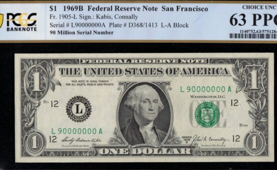 1969B $1 FRN L90000000A 63Q