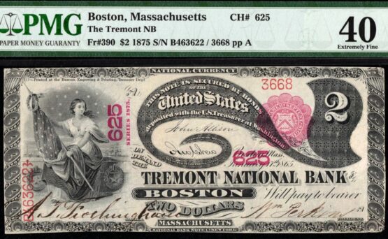 1875 $2 TREMONT NB BOSTON MA