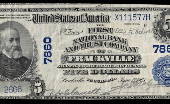 1902 $5 F NB & TC FRACKVILLE PA