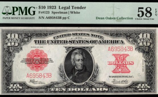 FR-123 1923 $10 LT A695843B 58Q