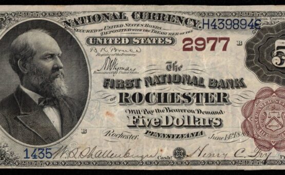 1882 $5 FIRST NB ROCHESTER PA