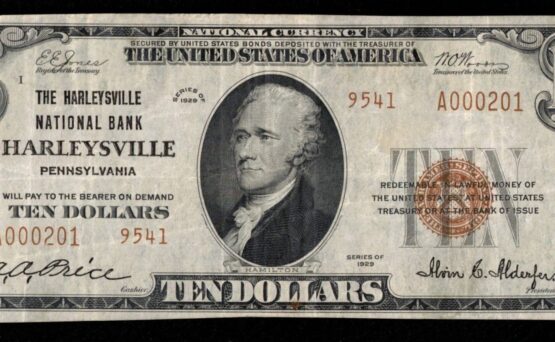 1929 $10 HARLEYSVILLE NB OF PA