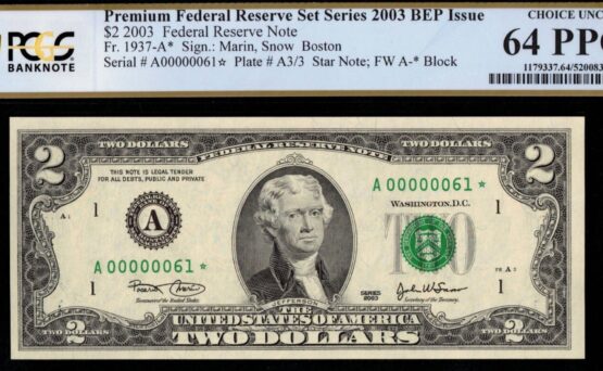 2003A $2 FRN A00000061* 64Q