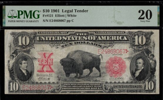 FR-121 1901 $10 LT BISON #20